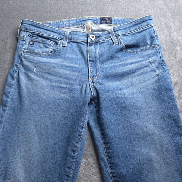 Adriano Goldschmied Stevie Ankle Slim Straight Jeans 29 Distressed Released Hem - Picture 6 of 9